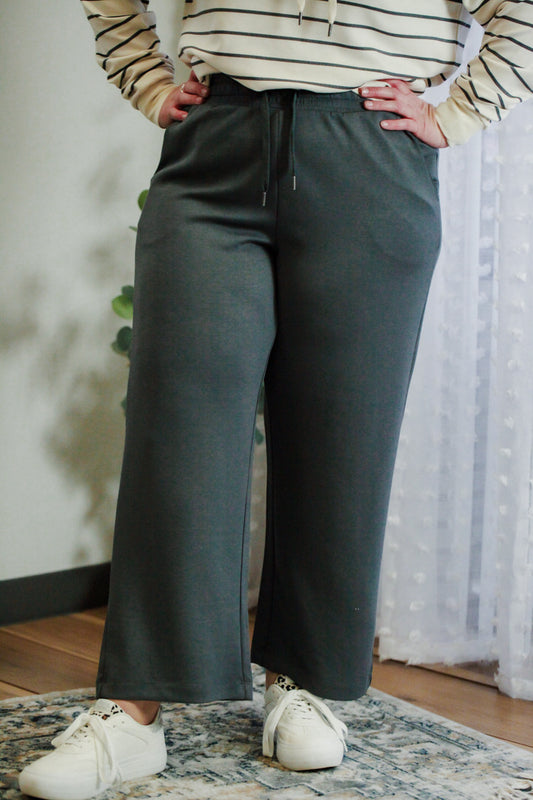 womens gray soft crop wide leg sweatpants drawstring soya concept