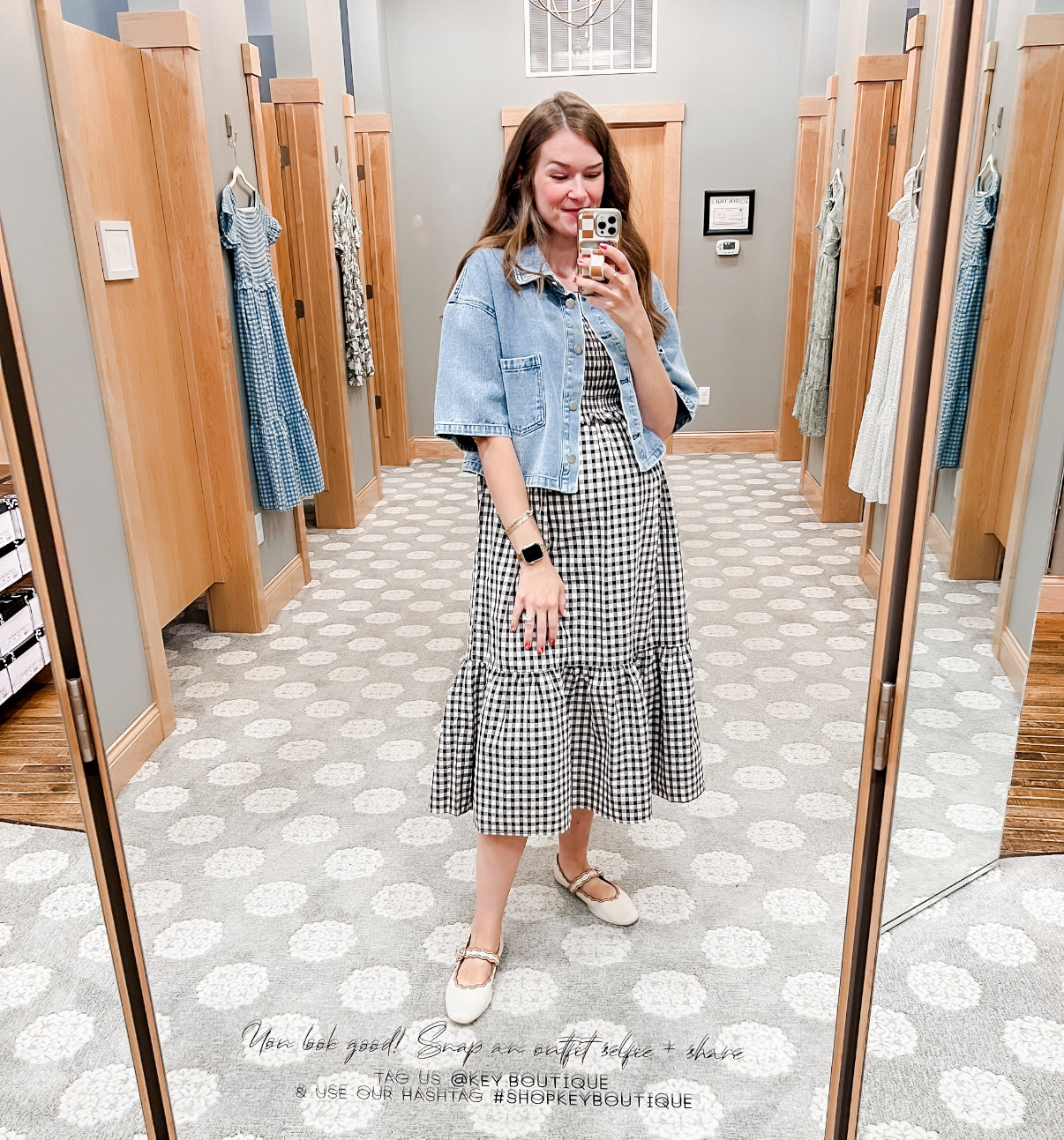 Gingham Midi Dress