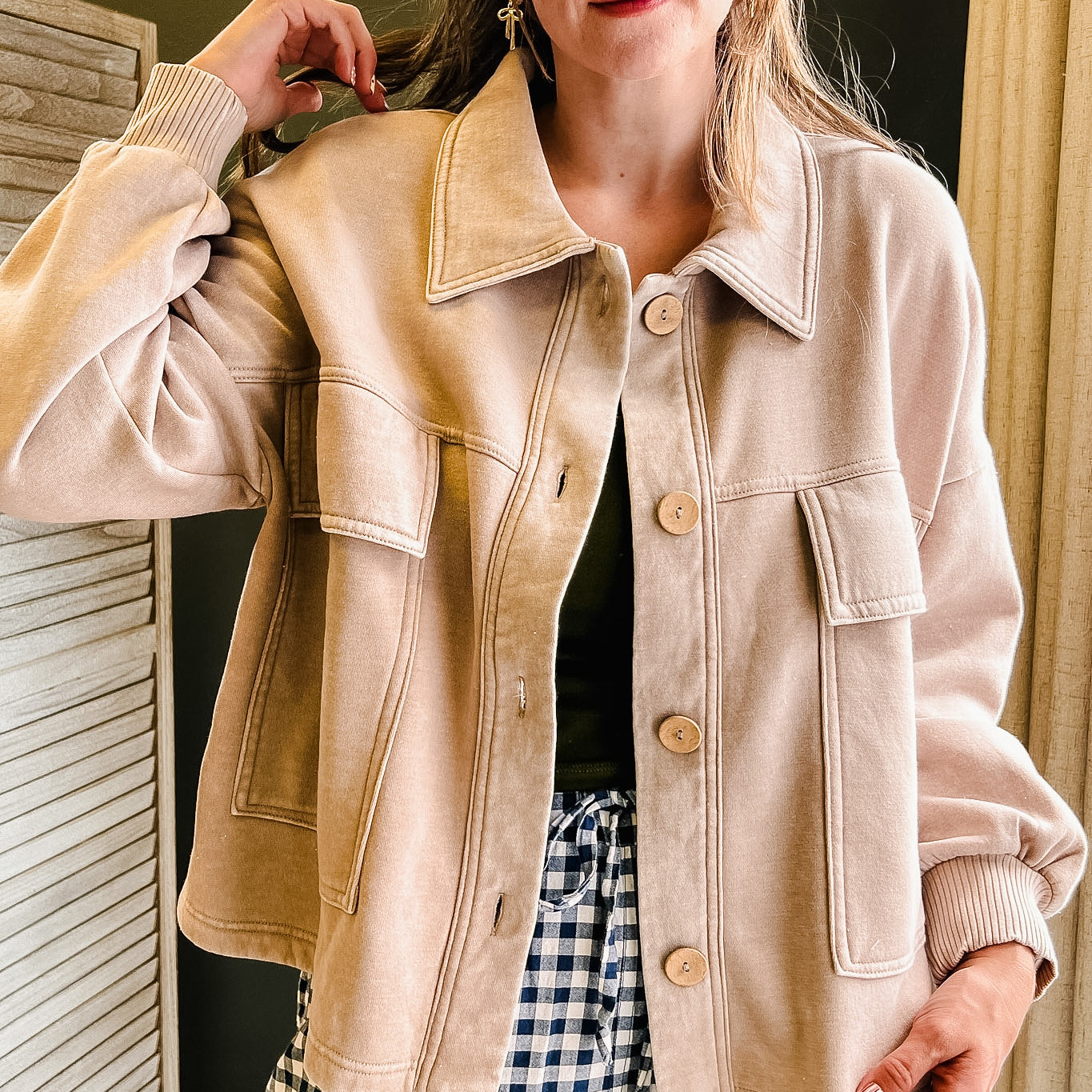 Fleece Cropped Shacket