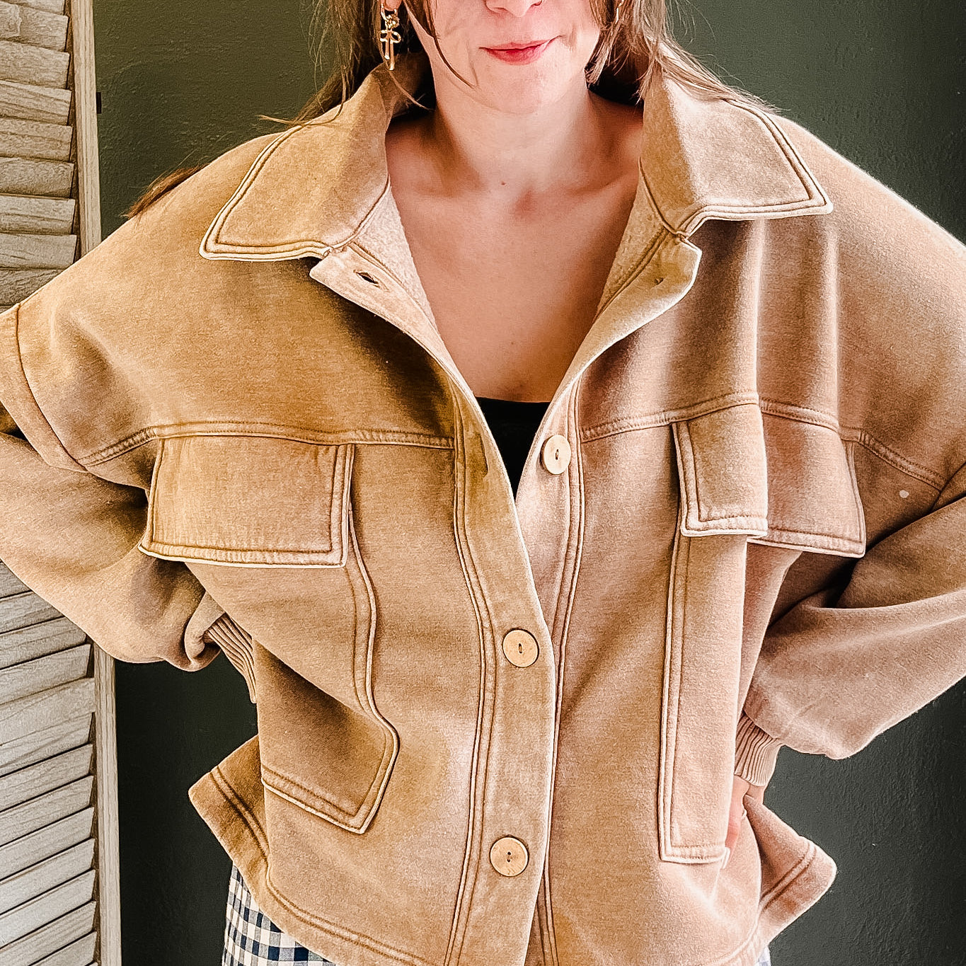 Fleece Cropped Shacket