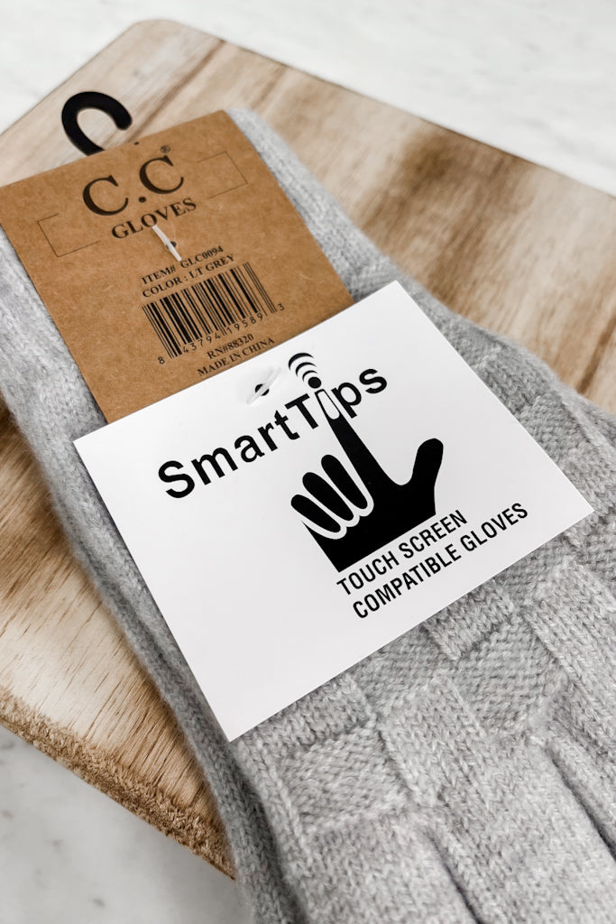 C. C. Textured Knit Gloves