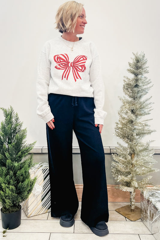 Candy Cane Bow Sweatshirt