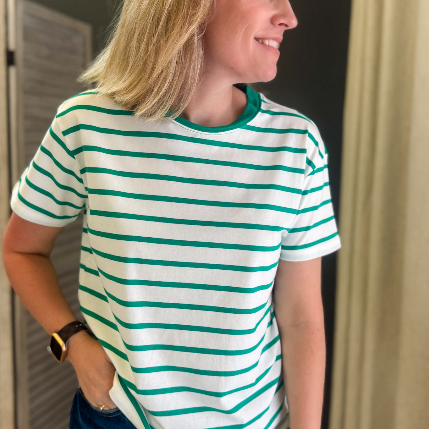 Striped Crew Neck Tee