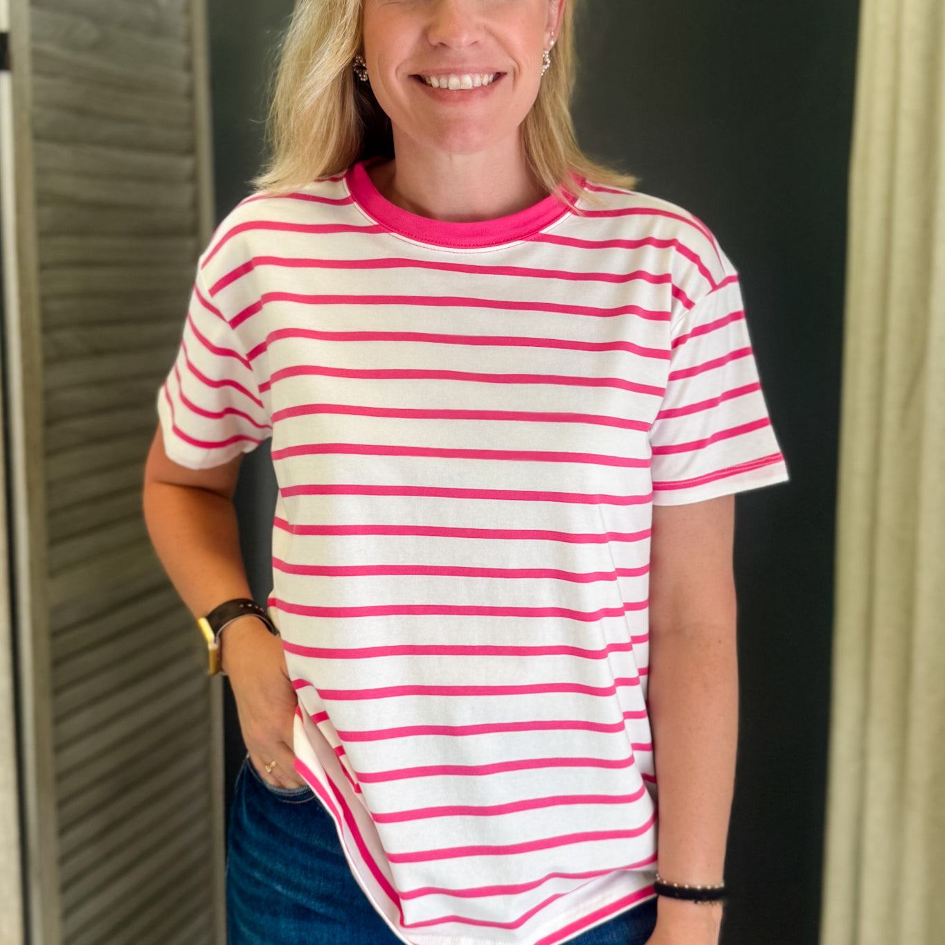 Striped Crew Neck Tee