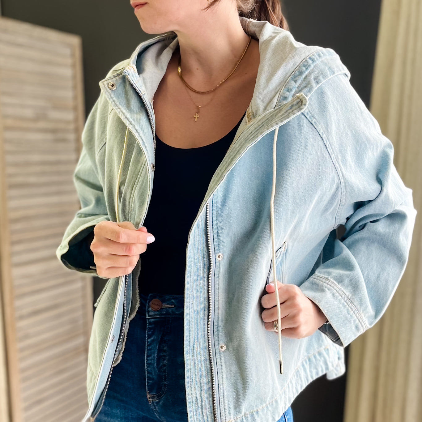 Hooded Denim Jacket