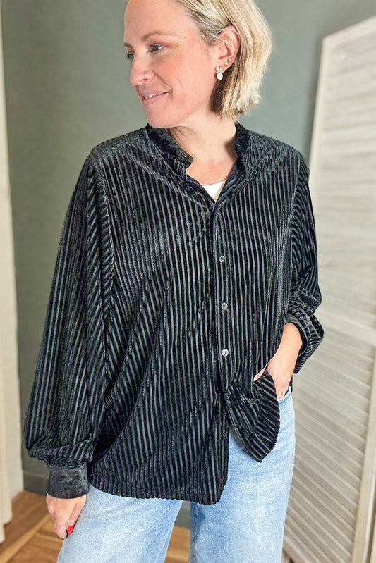 Velvet Striped Blouse