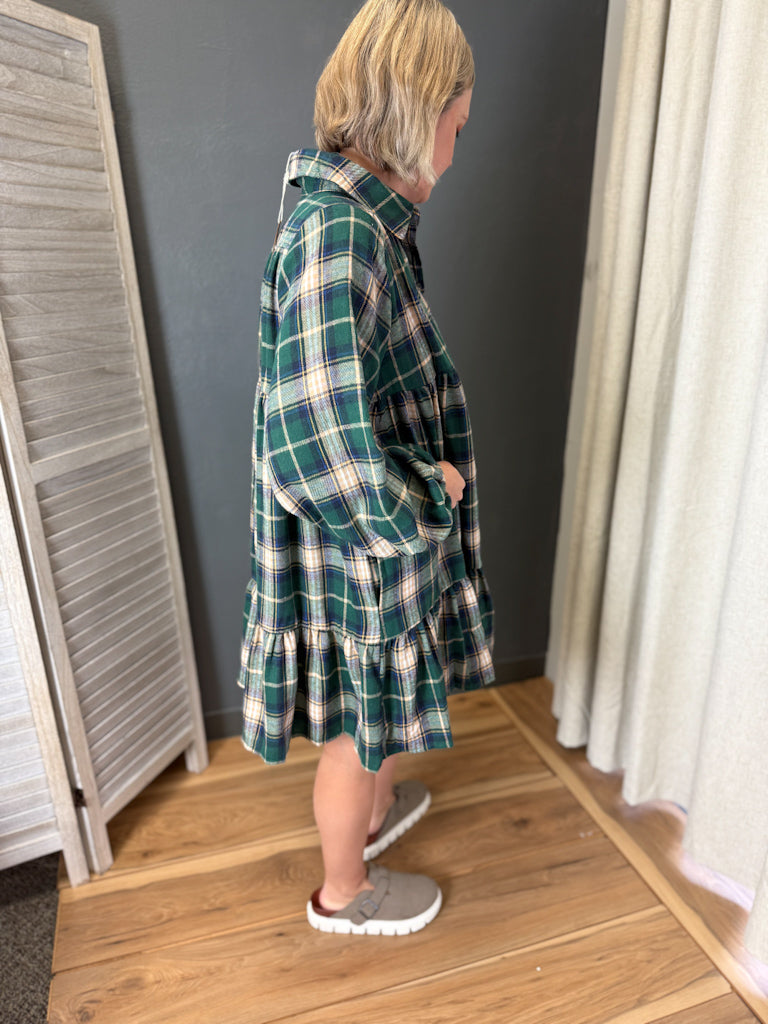 Plaid Tiered Dress