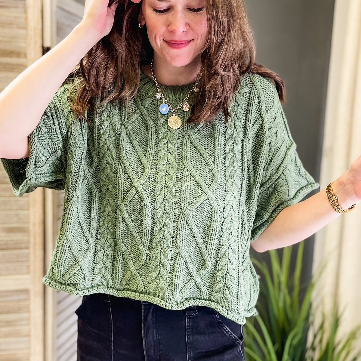 Chunky Short Sleeve Sweater