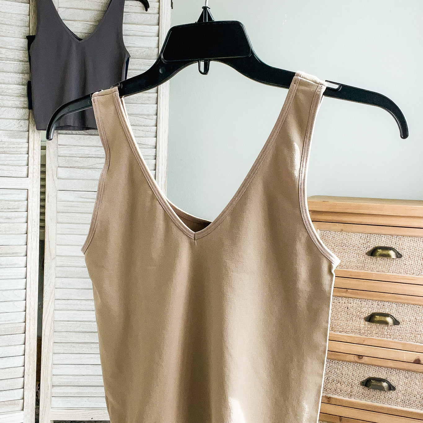 womens mocha seamless tank layering