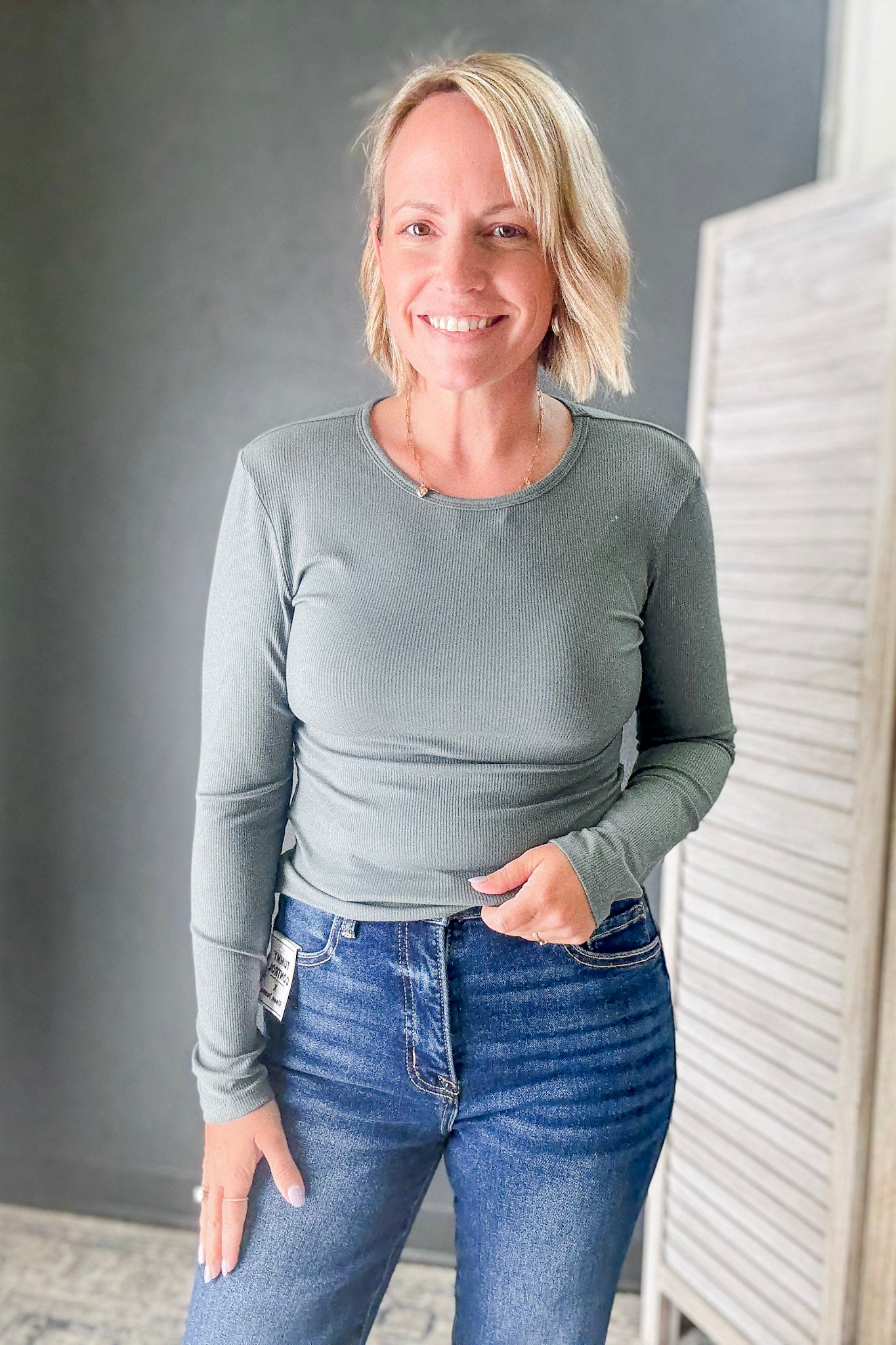 Ribbed Long Sleeve Top