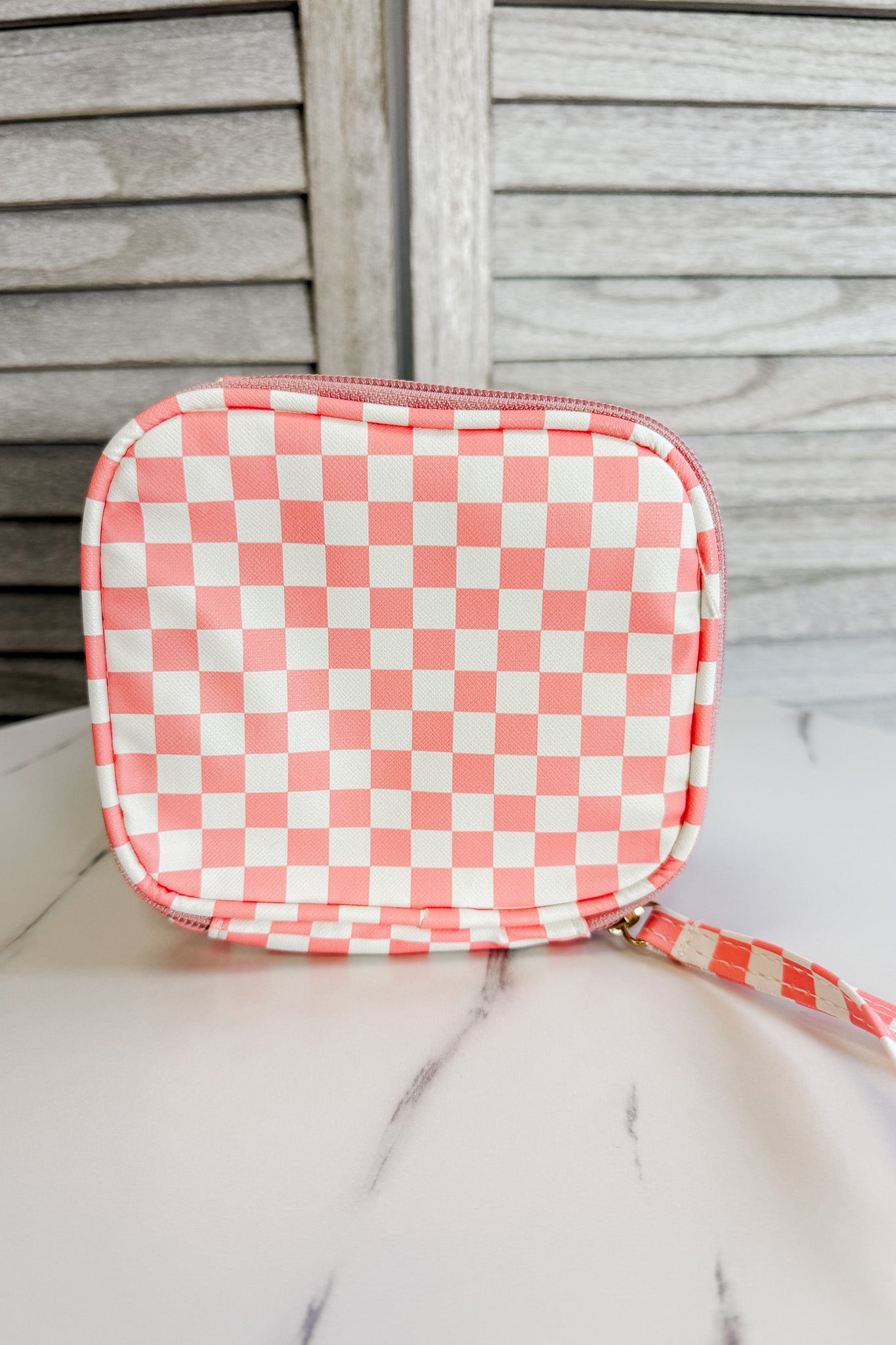 Checker Zip Pouch