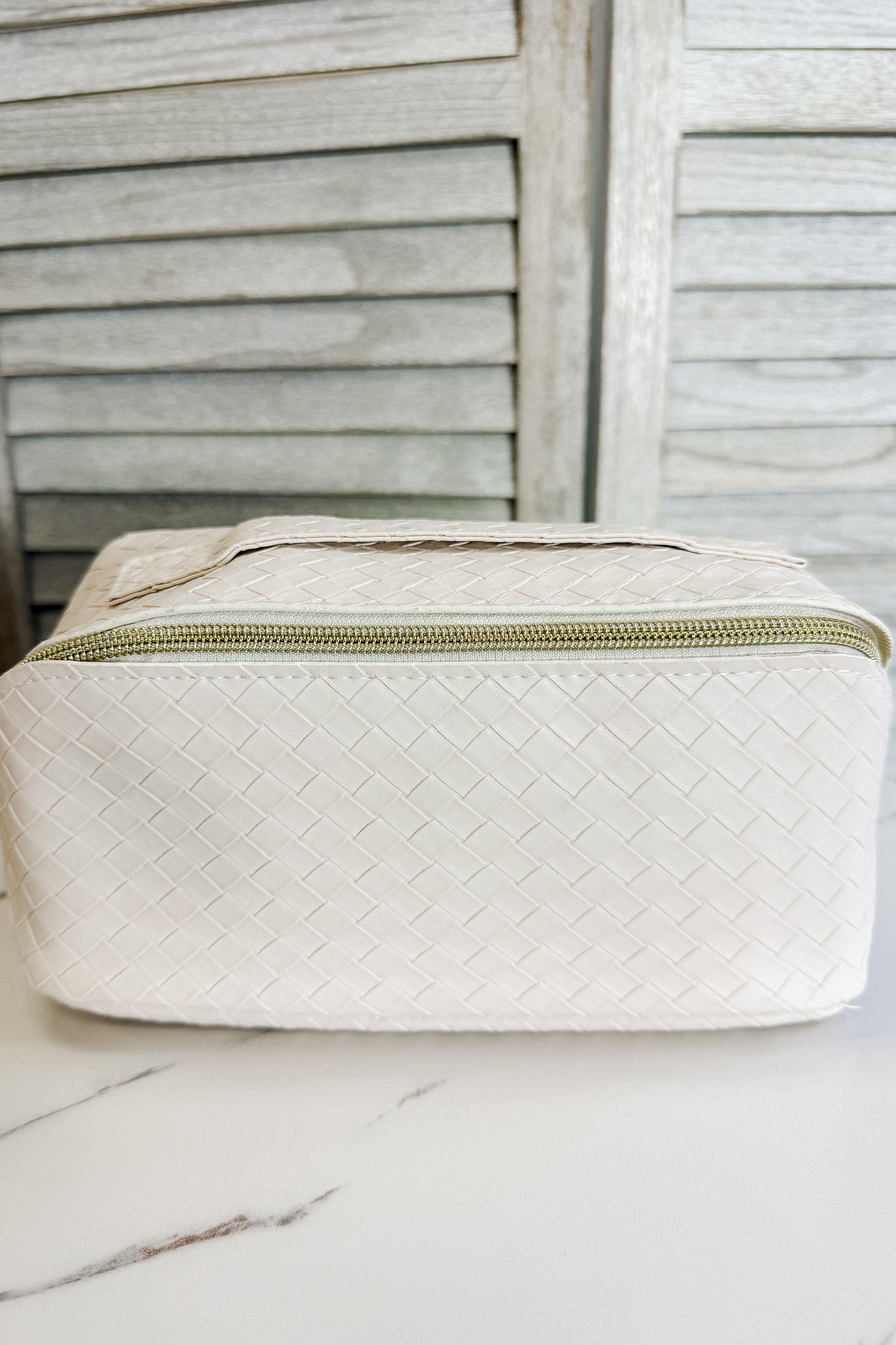 Faux Leather Zip Pouch