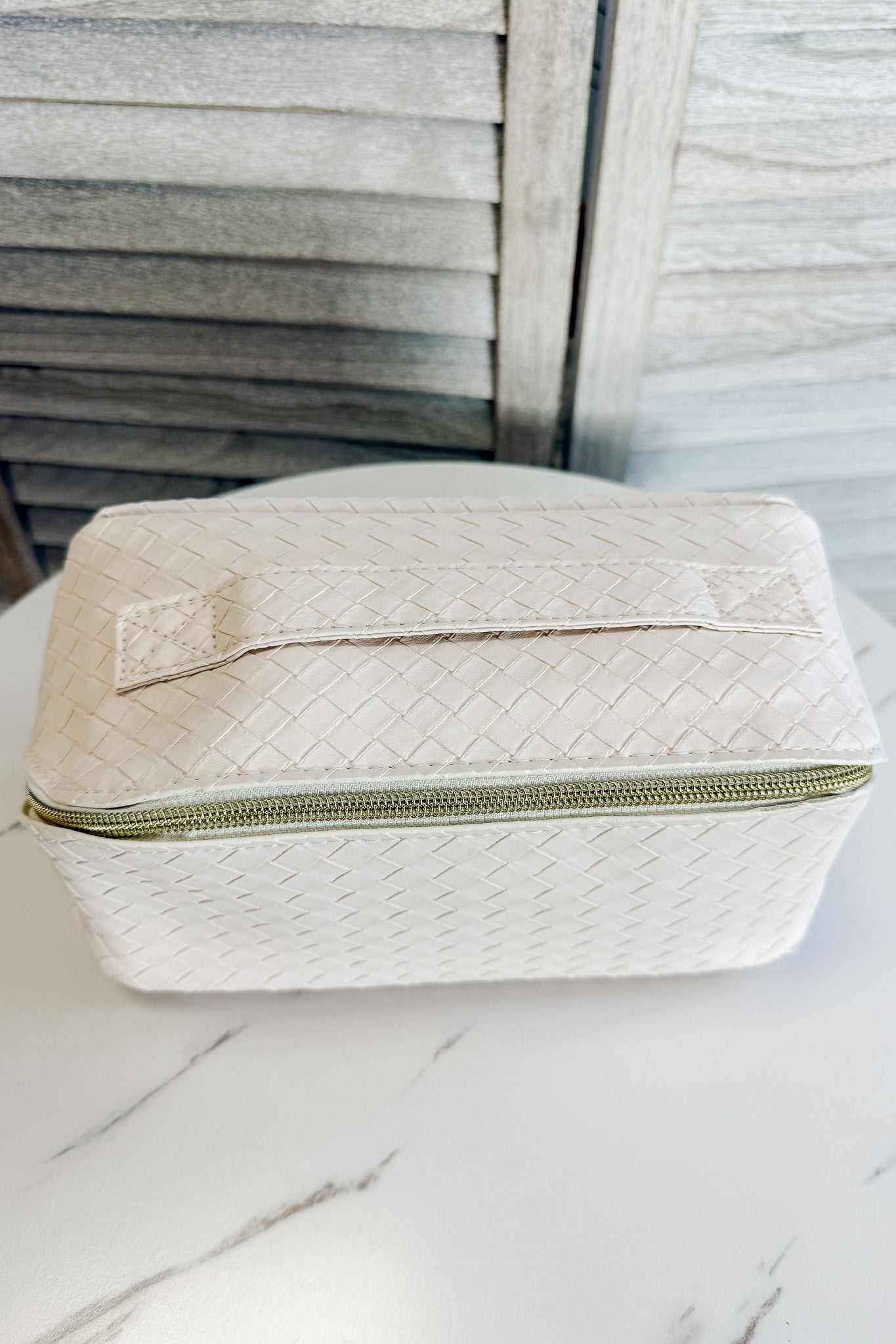 Faux Leather Zip Pouch