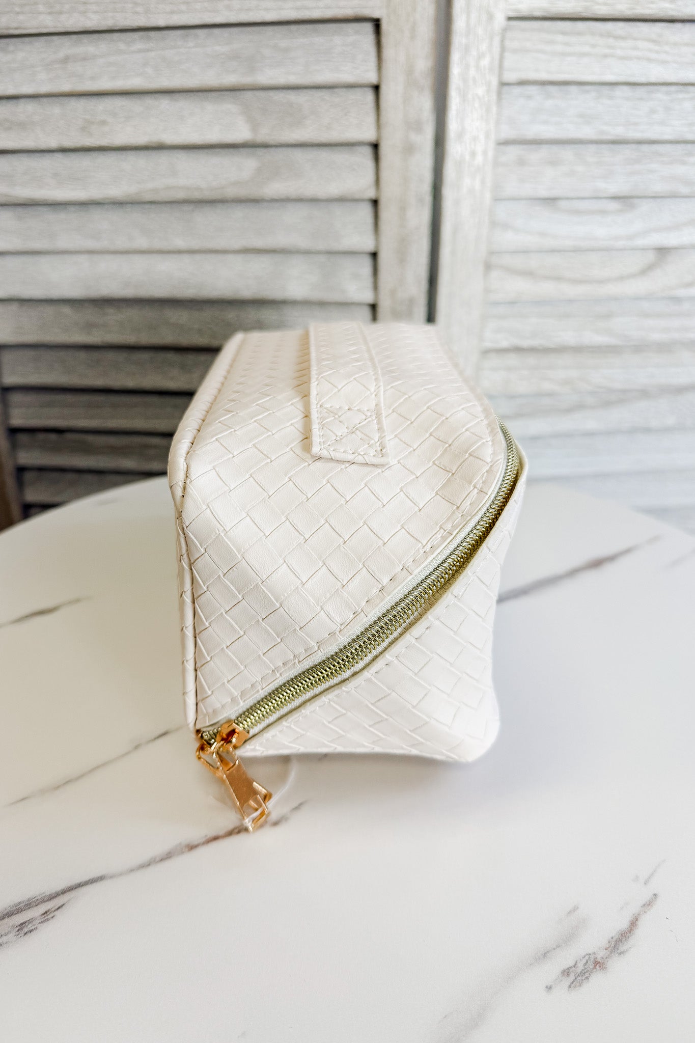 Faux Leather Zip Pouch