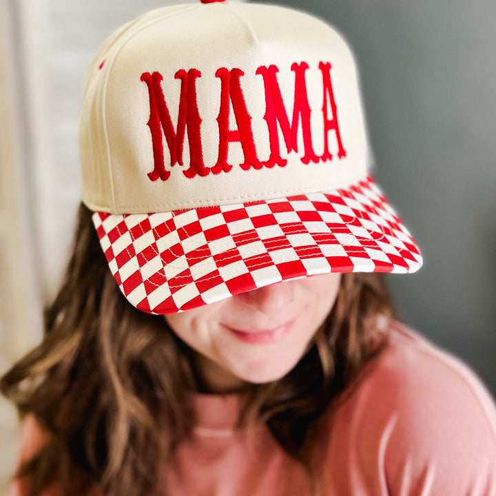 Checkered MAMA Hat
