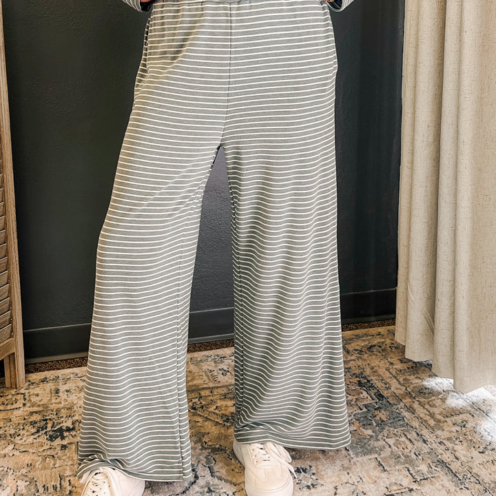 Elastic Striped Pants