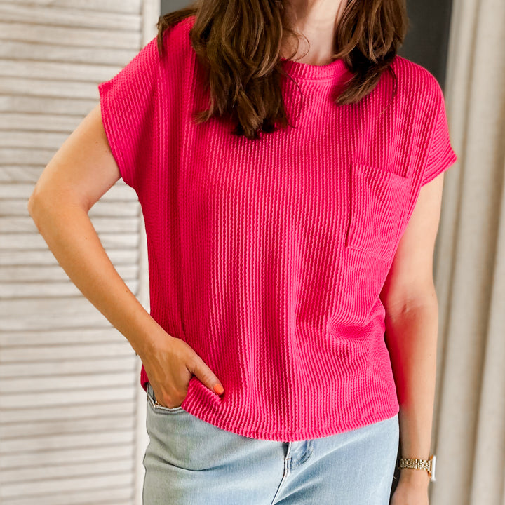Ribbed Pocket Top