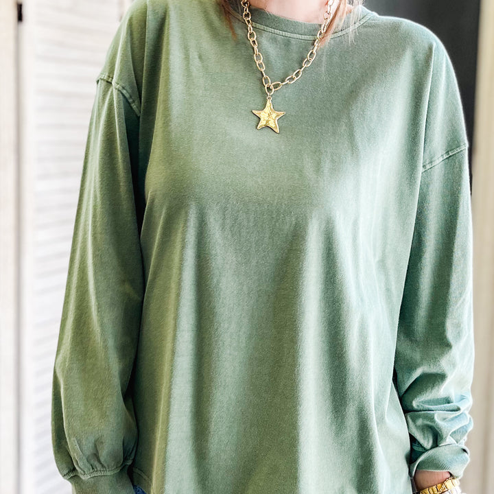 Washed Crew Long Sleeve
