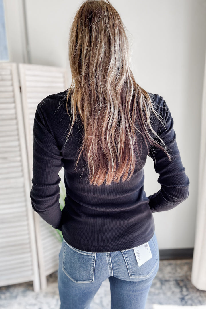Round Neck Ribbed L/S