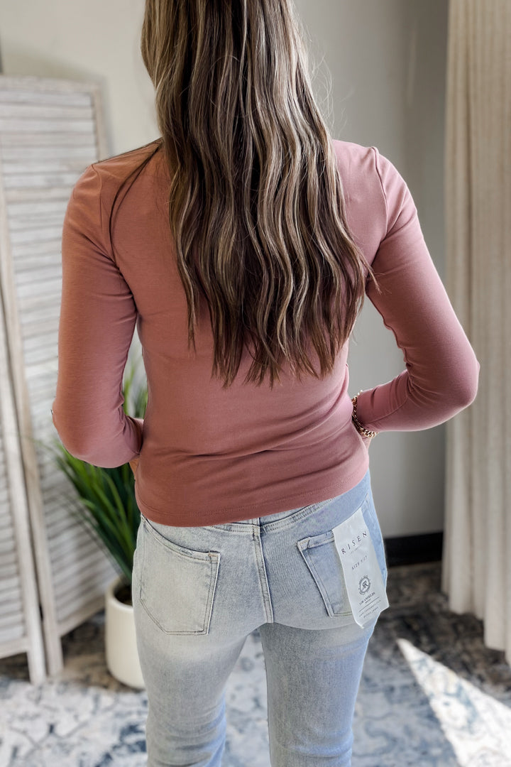 Round Neck Ribbed L/S