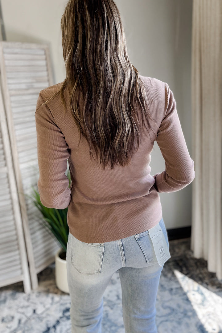 Round Neck Ribbed L/S