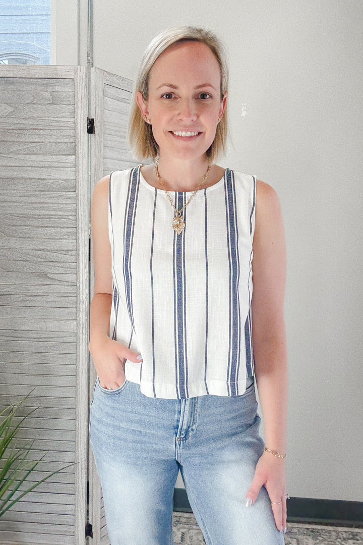 Striped Cropped Tank