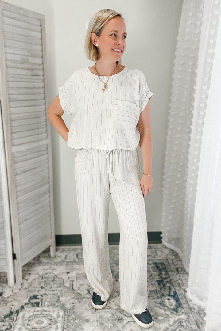 Pinstripe Crop Top