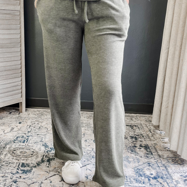 Ribbed Drawstring Lounge Pants