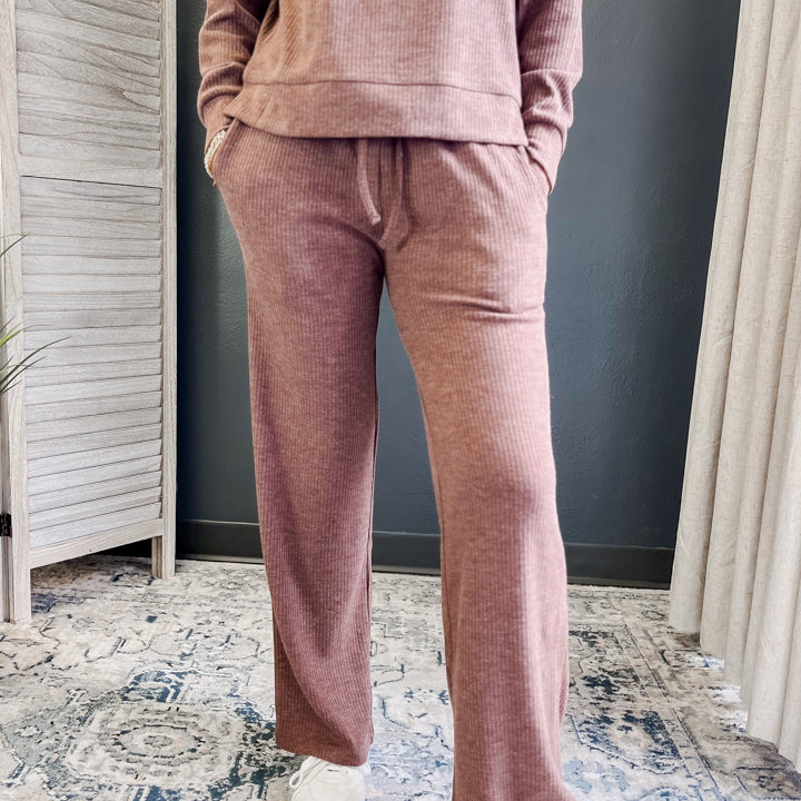 Ribbed Drawstring Lounge Pants