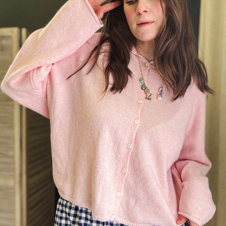 Button up cardigan made from wool blend