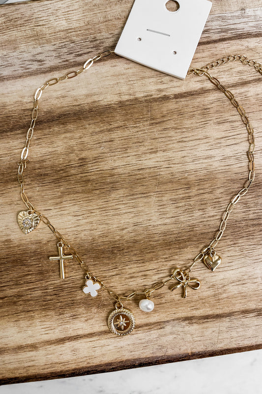 Coin & Multi Charm Necklace