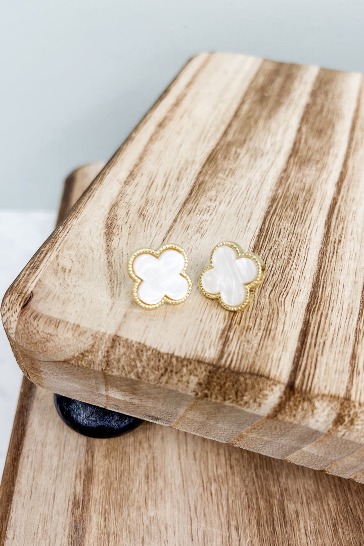 Textured Clover Stud Earrings