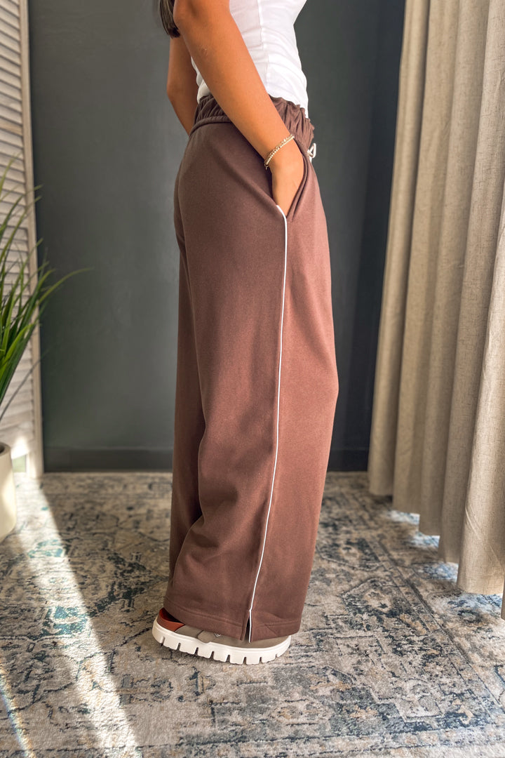 Fold Over Drawstring Wide Leg Pants