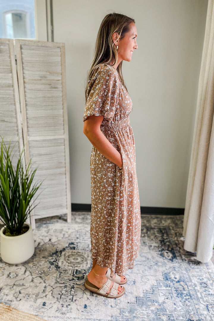 Smock Waist Midi Dress