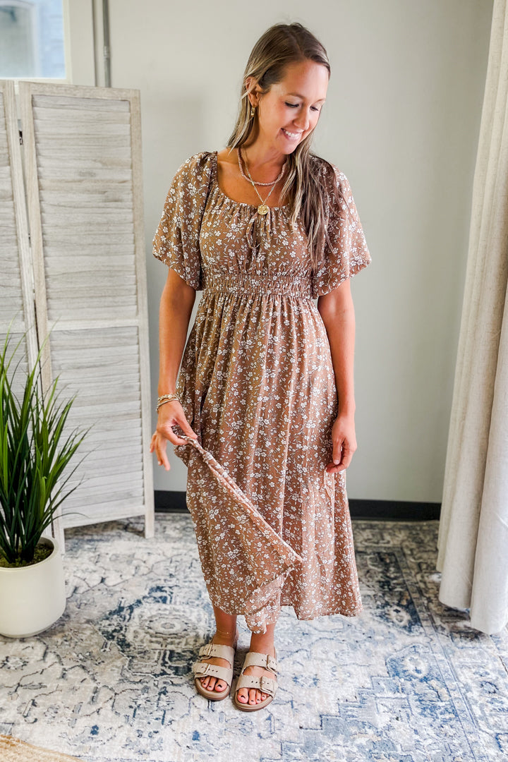 Smock Waist Midi Dress