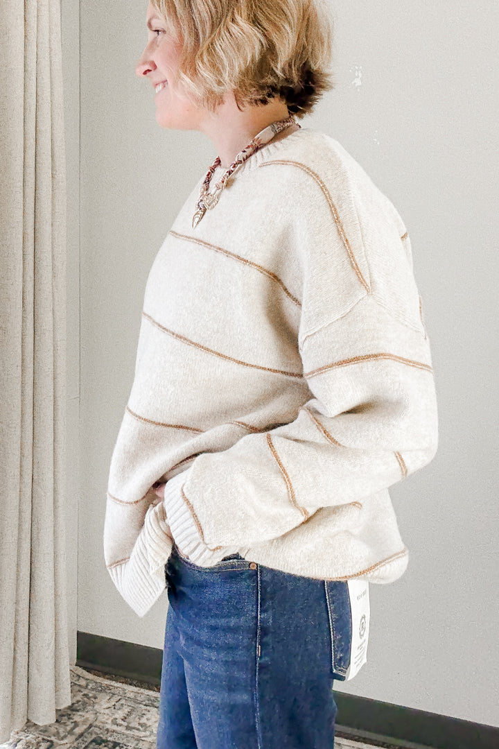 Stripe Drop Shoulder Sweater