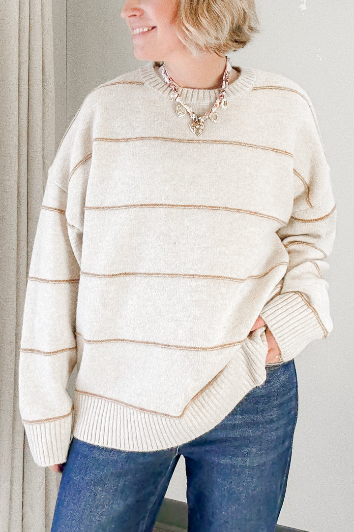 Stripe Drop Shoulder Sweater