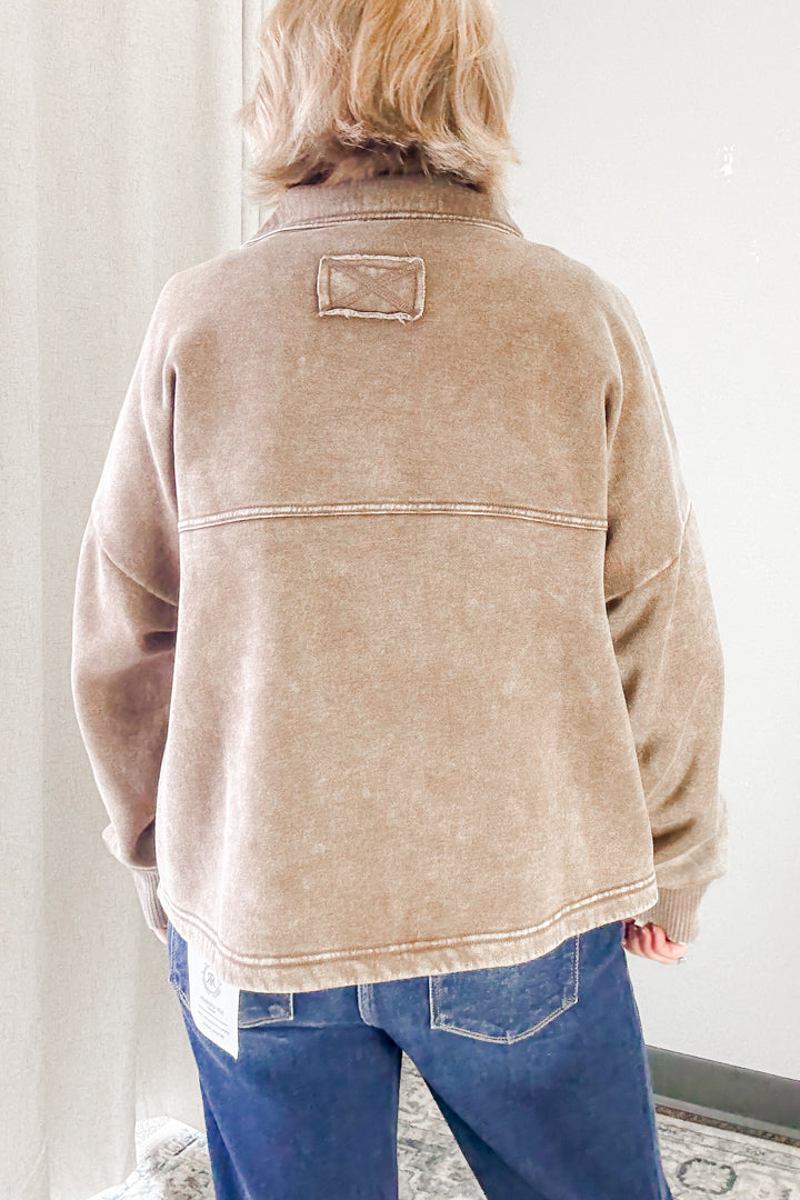 Acid Wash Fleece Shacket