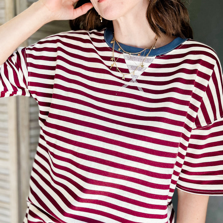 Striped Color Block Tee