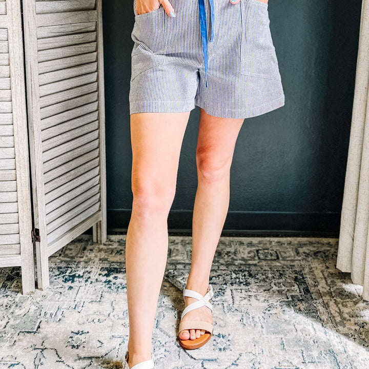 Striped Drawstring Shorts
