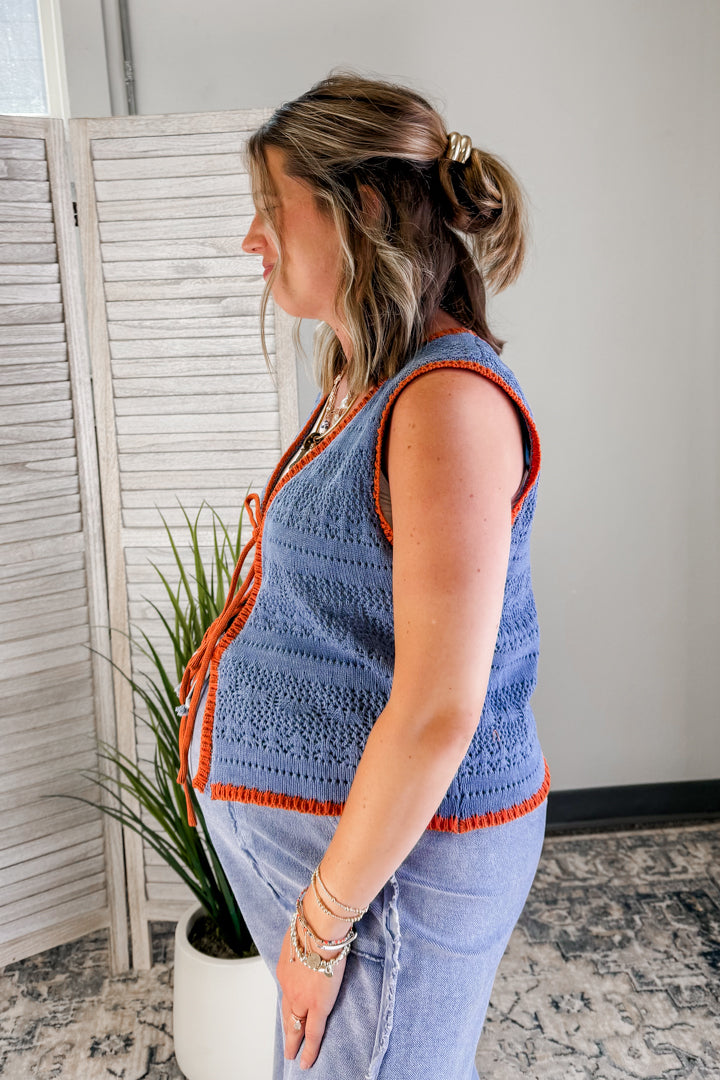 Crochet Tie Front Top