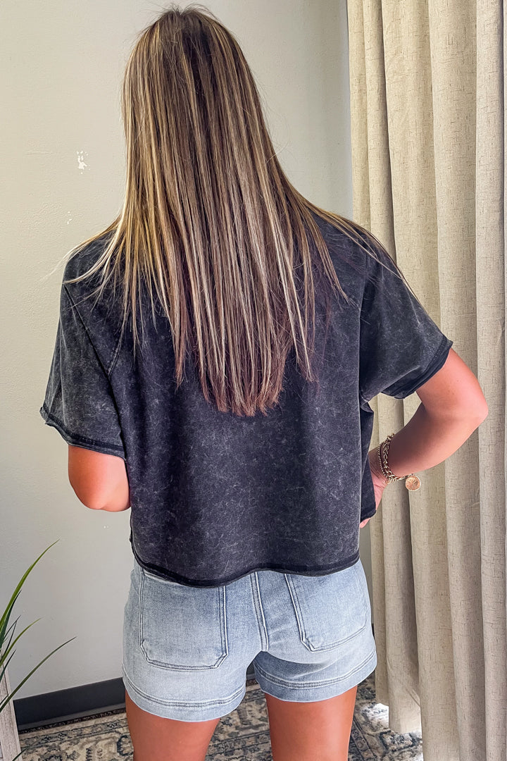 Cropped Mineral Wash Tee