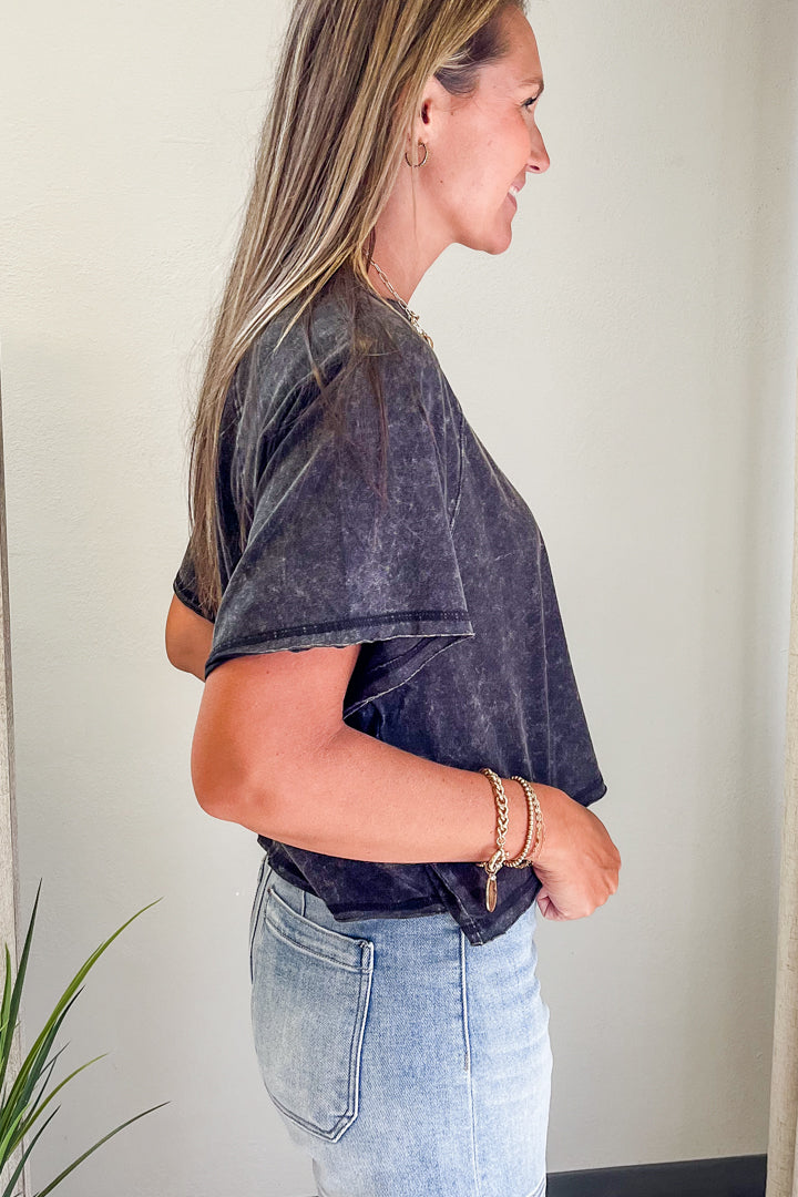 Cropped Mineral Wash Tee