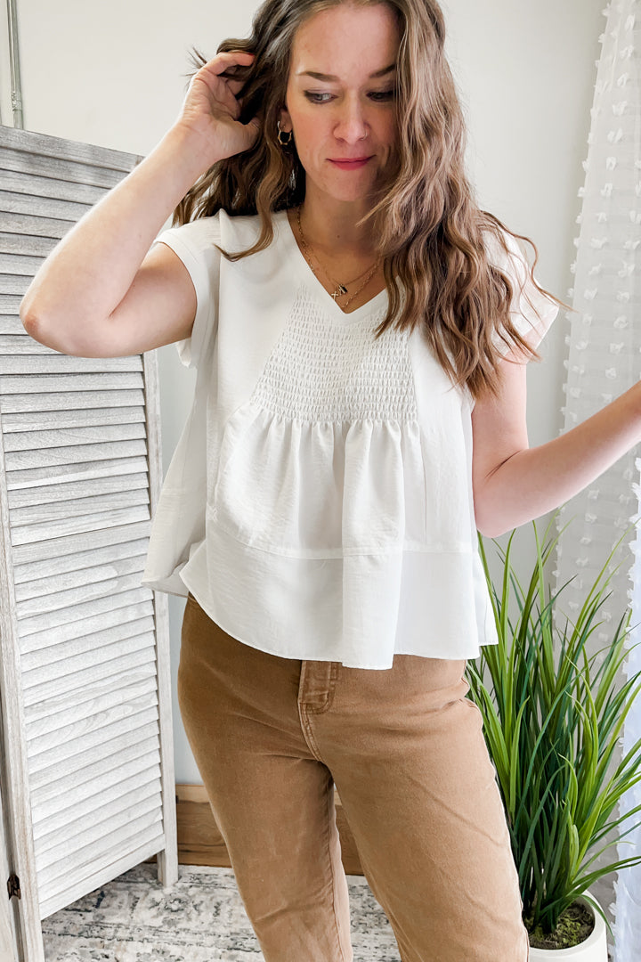 Smocked Detail Top