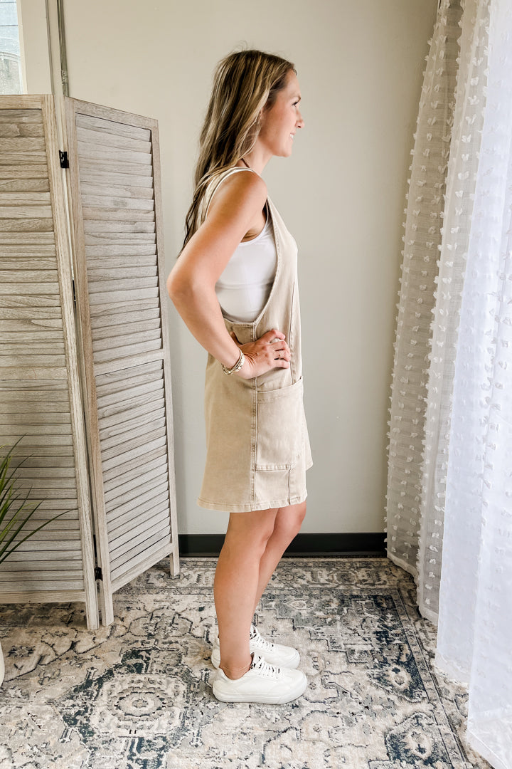 Washed Overall Dress