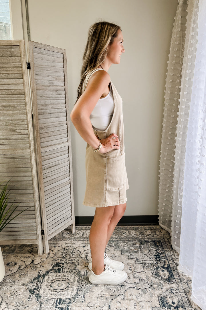 Washed Overall Dress