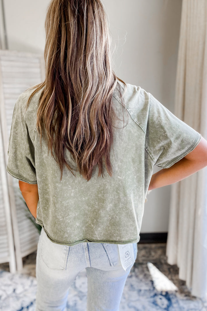 Cropped Mineral Wash Tee
