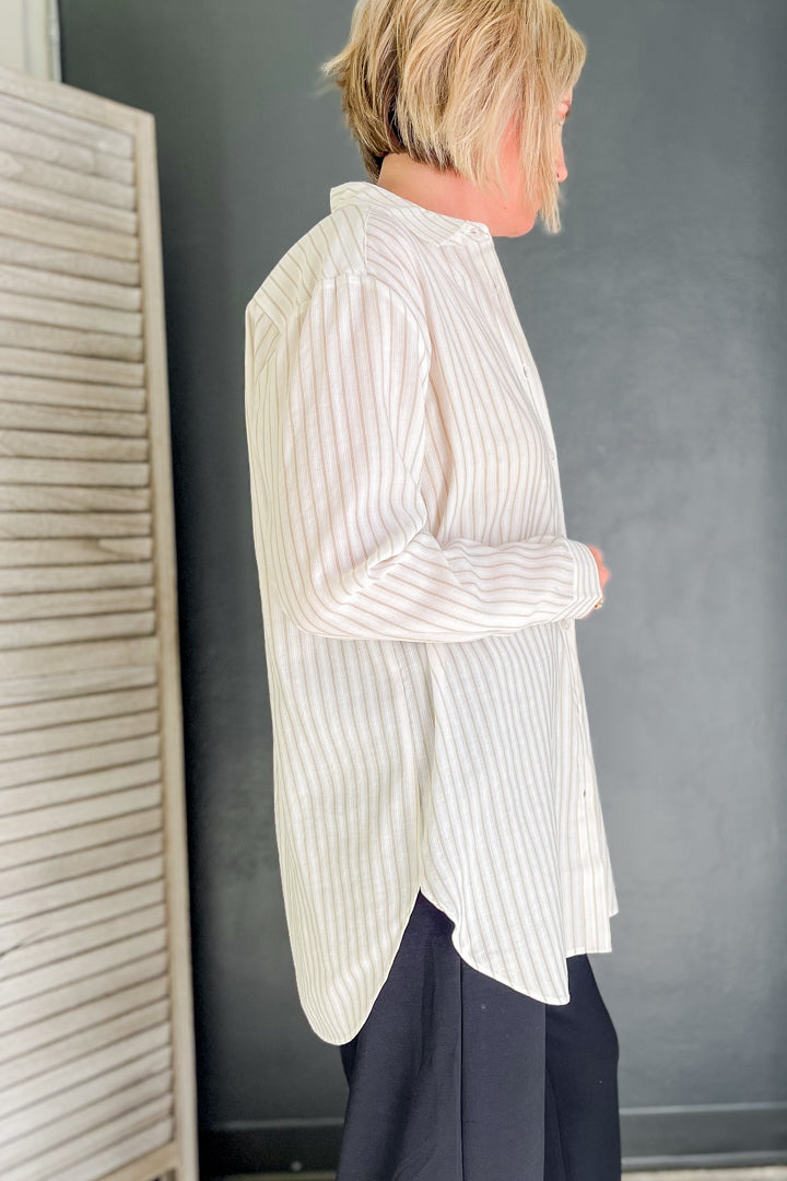 Button Down Stripe Top