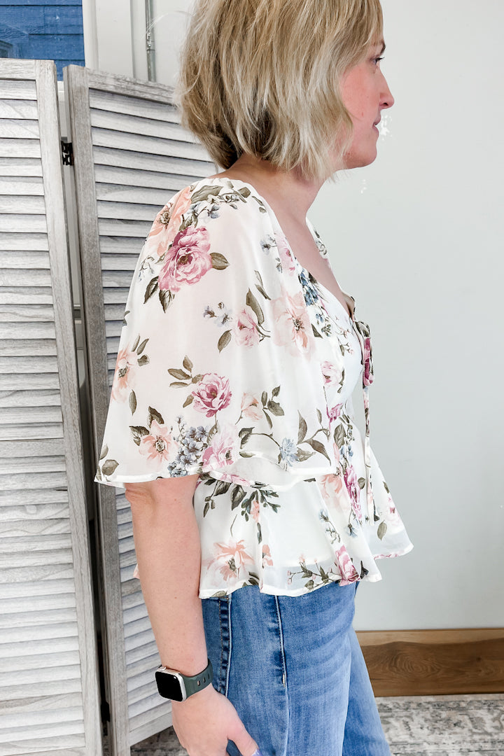 Floral Sweetheart Top