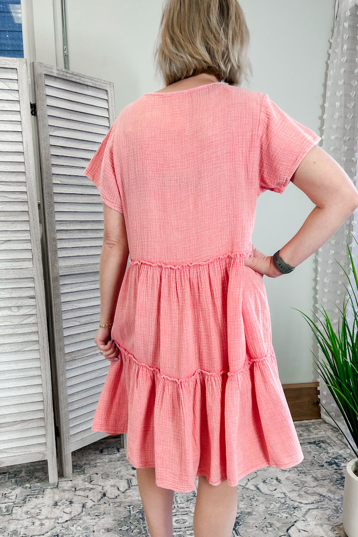 Gauze Button Dress